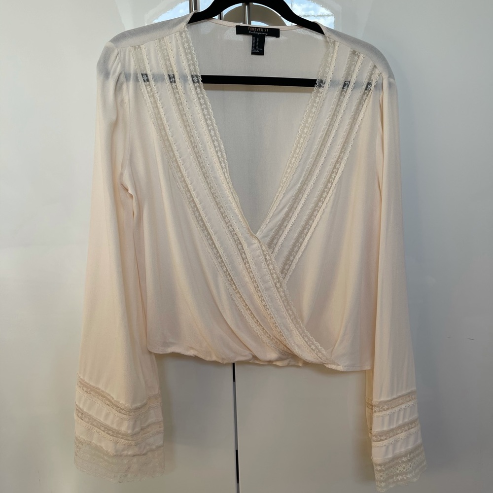 Chiffon Crossover Blouse - Size M